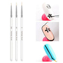3PCS Nail Art Gel Liner Drawing Brush Flower Painting Acrylic Pen Manicure Tools
