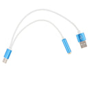 2 in1 Type c To 3.5mm Audio Cable Adapter Aux Headphone Jack & Charging Blue