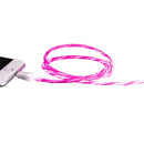 Luminous Streamer Micro-USB Fast Charging Data Cable For Android Z Pink K9E5