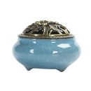 Blue Porcelain Backflow Ceramic Cone Incense Burner Holder Buddhist Censer