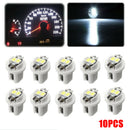 10x White T5 B8.5D 5050 2LED Car Dash Wedge Gauge Instrument Side Light Bulb