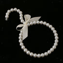 Beaded Bow Scarf Tie Towel Hanger Hook Holder  White with Bowknot