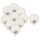 10x Clear Latex Balloons with Colorful Heart Confetti Party Decoration 12in
