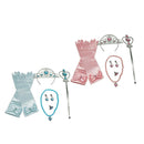 2 Sets Belle Princess Fancy Dress Kit Pink Blue Jewelry Set Fairy Wand Crown