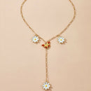 Butterfly Necklace Daisy Flower Sweet Long Choker Women Pendant Jewelry
