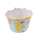 12pcs Mermaid Cupcake Wrappers Toppers Baby Shower Kids Birthday Party Favor SP
