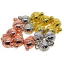 15x Engraved Round Ball 8mm Magnetic Clasp Jewelry Making Findings Accessory