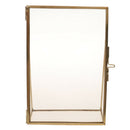 2 Pcs 4x6 Clear Glass Picture Frames with Locket Closure, Self Standing Bronze