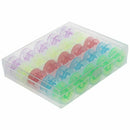 Ideal 25 Empty Bobbins Sewing Machine Spools Colorful Plastic Case Storage Z4B3