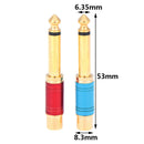 Nickel plating RCA Jack Audio Connector 6.35mm Mono Plug to RCA Speaker AdapteOZ