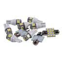 10x White LED lights Interior Package Kit