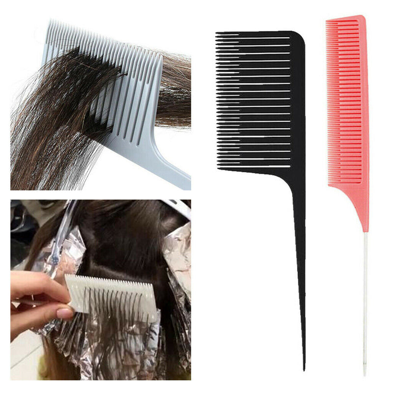2pcs Sectioning Weaving Highlighting Foiling Hair Combs Highlight Salon Comb