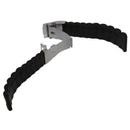 Black Silicone Watch Strap Waterproof Diving Band with Folding Clasp 24 mm M5P9