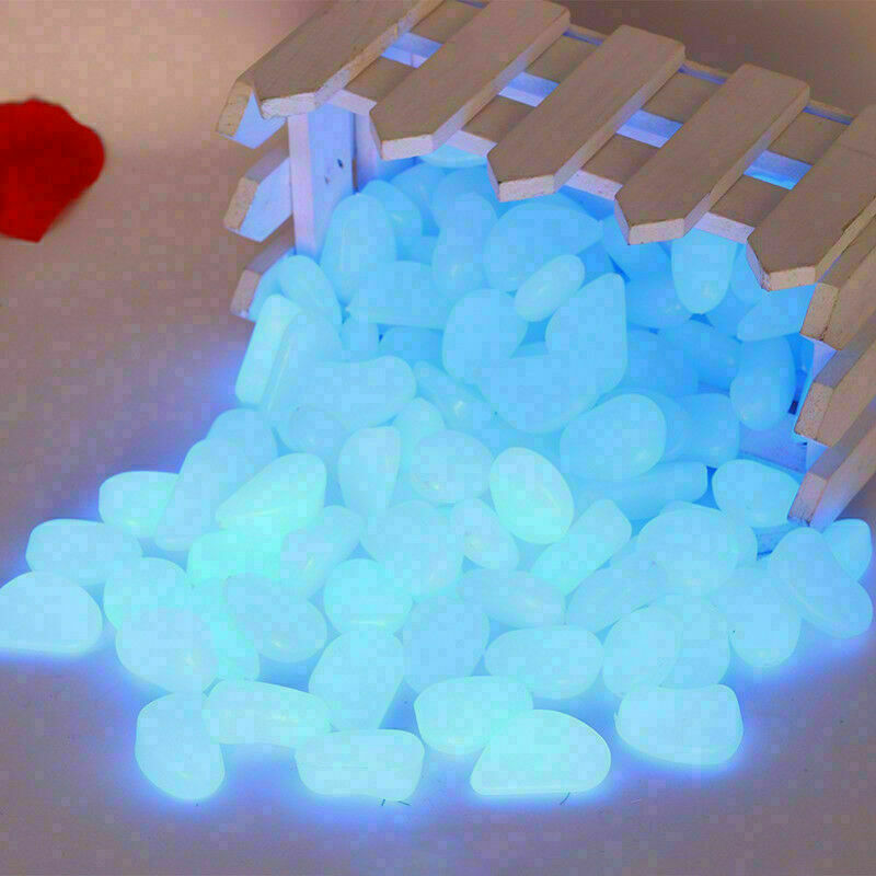 10X Glow In The Dark Colorful Fluorescent Stones Pebbles Aquarium Fish Tank I9S5