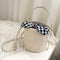 Straw Woven Shoulder Messenger Handbags Women Crossbody Bucket Bags (Beige) A