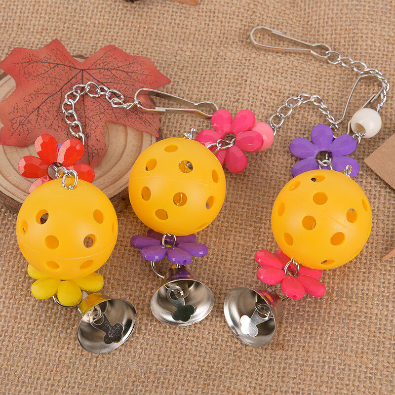 Pet parrot bird bites climb chew toys bell swing cage hanging cockatiel`par`US