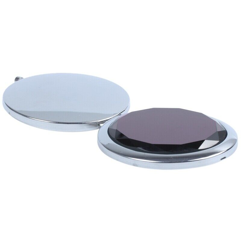 Travel Compact Pocket Crystal Folding Makeup Mirror,Purple G7J4