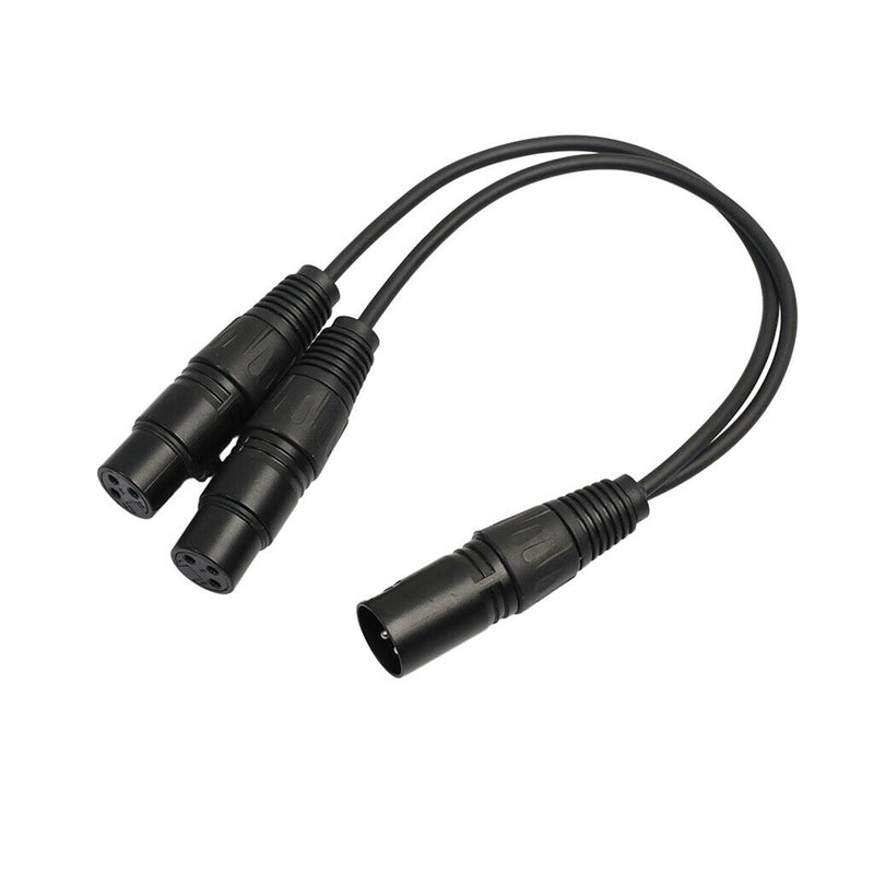 2Pack XLR 3Pin Male to Dual XLR Female Splitter Cable Adapter Converter 1ft