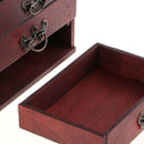Retro 4 Layer Jewelry Storage Box Wood Chest Treasure Organizer Ring Case