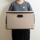 Large Folding Storage Box with Lid Linen Fabric Folding Storage Box Storage