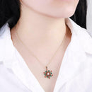 Christmas Snowflakes Drop Earrings Rhinestone Pendant Necklace Jewelry Set