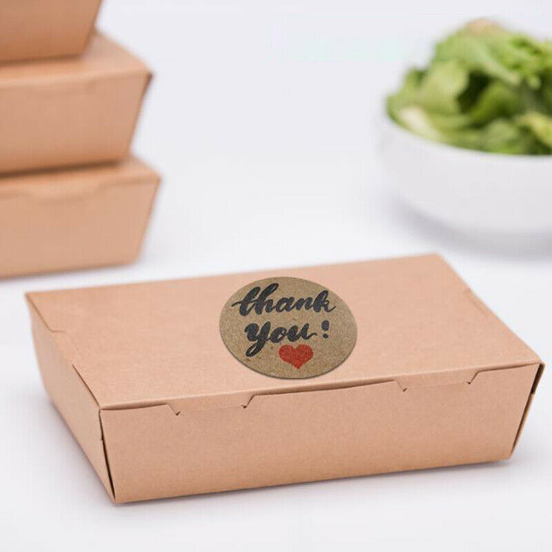 1 Roll Kraft Paper Hand Made Thank You Stickers Appreciation Tag Label Stick Gw