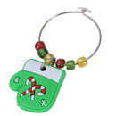 6PCS PVC Merry Christmas Wine Glass Charms Rings Marker Christmas Party Bar M7W3