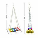 Bird Swing Toys Bell Colorful Natural Wood Hammock Hanging Perch Small Medi A1A5