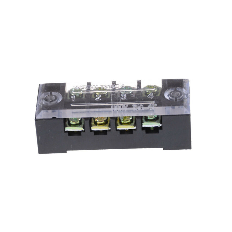 3Pcs TB-1504 4 Positions Dual Rows Covered Screw Terminal Block 600V 15A ASJ.AU