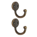 Lot 6pcs Retro Coat Hat Hook Door Wall Hanger Alloy 35 x 30mm -Bronze