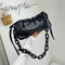 Candy Color Women Handbag Leather Elegant Chain Shoulder Tote Bag (Black)