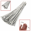 2X(50Pcs 4.6X300Mm Stainless Steel Exhaust Pipe Wrap Coated Locking Cable Z