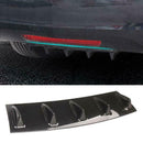 Universal Car Rear Bumper Lip Diffuser 5 Fin Shark Fin Style Car Black Bumper