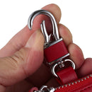 Men Leather Zip Around 6 Hook Key Case Car Key Holder Wallet ï¼ˆ Redï¼‰