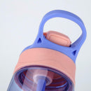 Portable 480mL Plastic Drinking Cup Sport Water Bottle w/Straw (Light Blue)