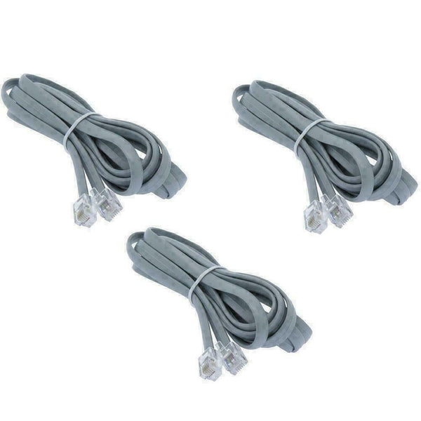 7FT Line Cord Cable 6P6C RJ12 RJ11 DSL Modem Fax Phone Telephone Landline Y S3G9