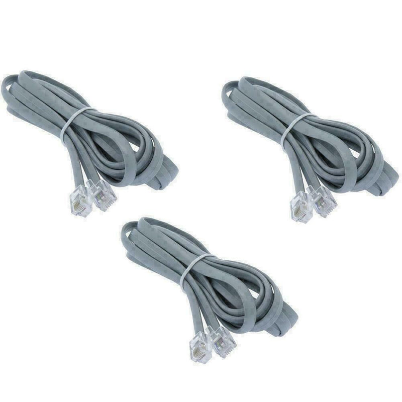 7FT Line Cord Cable 6P6C RJ12 RJ11 DSL Modem Fax Phone Telephone Landline Y S3G9