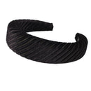 Girls Headband Solid Color Hair Band Headdress Headwear for Women (Black) A