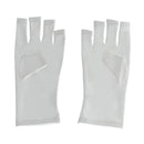 Fabric Anti UV Fingerless UV Protection Gloves For Nail  Drying Lamp White