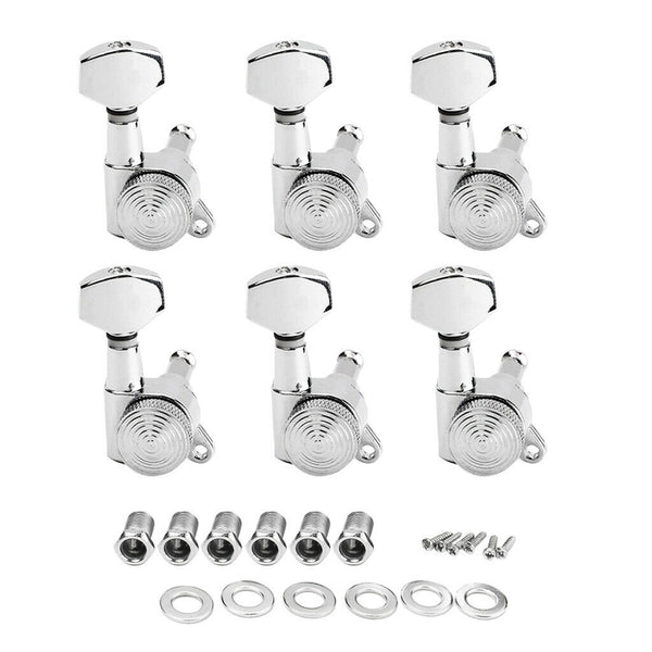 6R Lock Tuning Pegs Tuner Machine Heads Chrome High Qulity Small Square Head