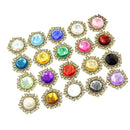 20pcs 25mm Acrylic Rhinestone Buttons DIY Wedding Invitation Flower Applique