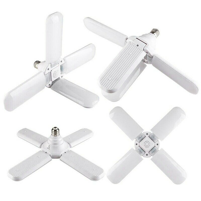 E27 LED Bulb Foldable 4 Fan Blade Lights 60W LED Lamp Super Bright White 65 A9W9