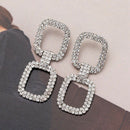 Fashion Shiny Geometric Pendant Earrings Luxury Square Rhinestone Earrings