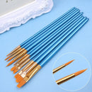10Pcs Nylon Hair Watercolor Paiting Brush Pen Drawing Artist Paint Point Tip Set