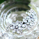 Women Bride Flower Headwear Rhinestone Barrette Crystal Hair Clip Bobby Pin OZ