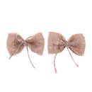 10x Jute Burlap Hessian Flower bow Handmade wedding party decor DIY craft sup 3C
