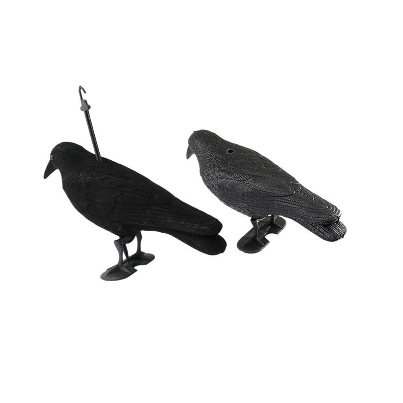 1 Set Lifelike Crow Decoy Garden Plastic Bird Crow Scarer Black Scare Crow