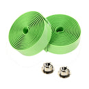 2PCS Cycling Road Bike Sports Cork Handlebar Tape+ 2 Bar plug green