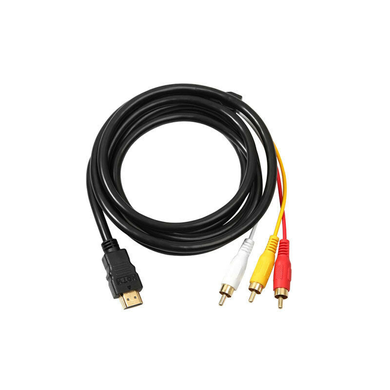 1080p HDMI Male S-video to 3 RCA AV Audio Cable Cord Adapter for TV HD DRK