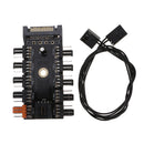 Suit for 12V 4Pin Fan Aluminum 1 to 10 Channel Hub SATA Interface Power Splitter